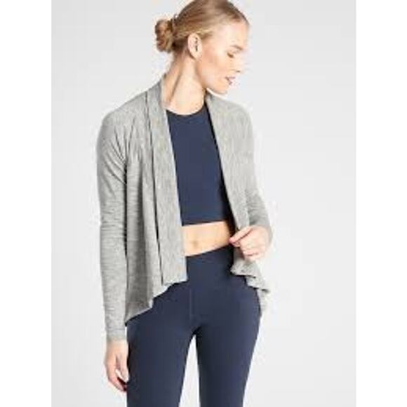 Athleta Modal Blend Nirvana Wear Two Ways Wrap Cardigan Sweater Women Sz XS Gray - Picture 1 of 5